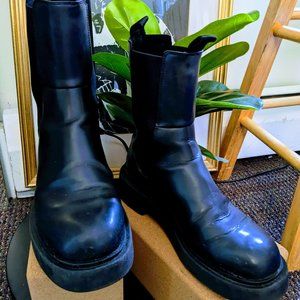 H&M | Chunky Black Leather Boots